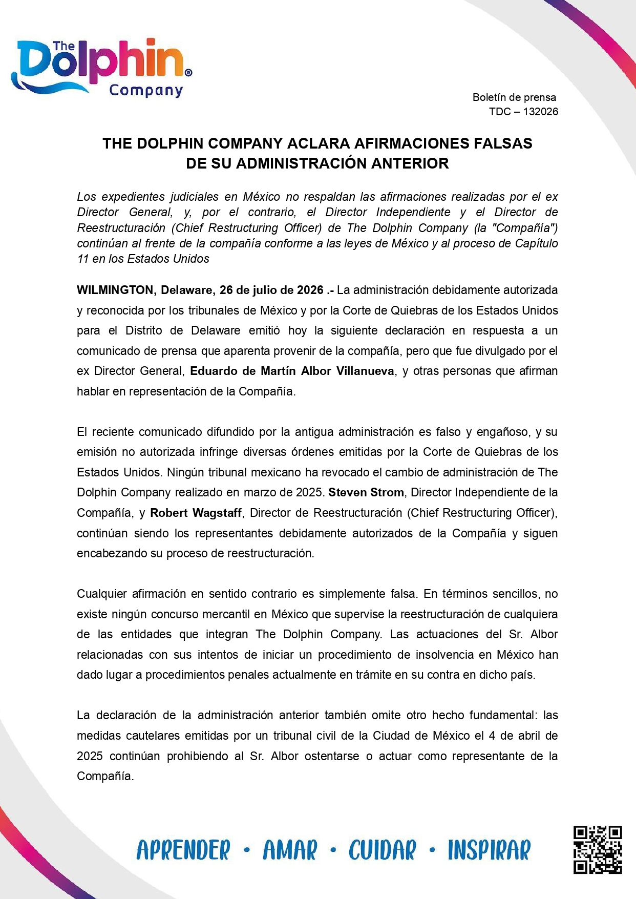 132026.- The Dolphin Company aclara afirmaciones falsas de su administración anterior.docx_page-0001